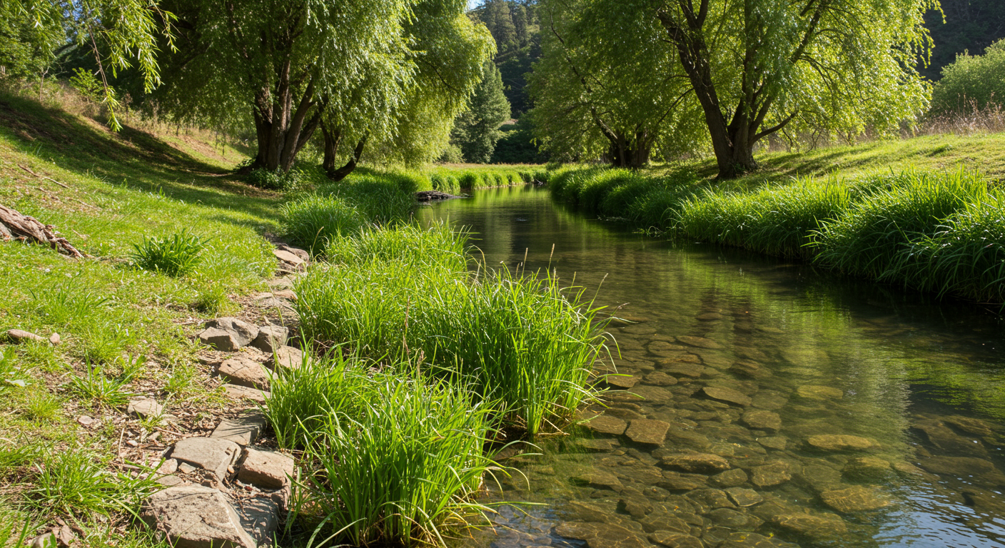 Typical shoreline vegetation clearing site — California water body
